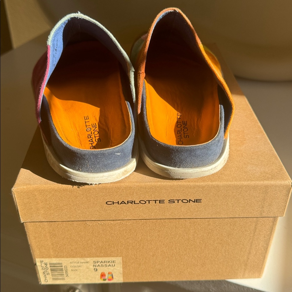 Charlotte Stone Sparkie Multicolor Patchwork Mules - Picture 7 of 9